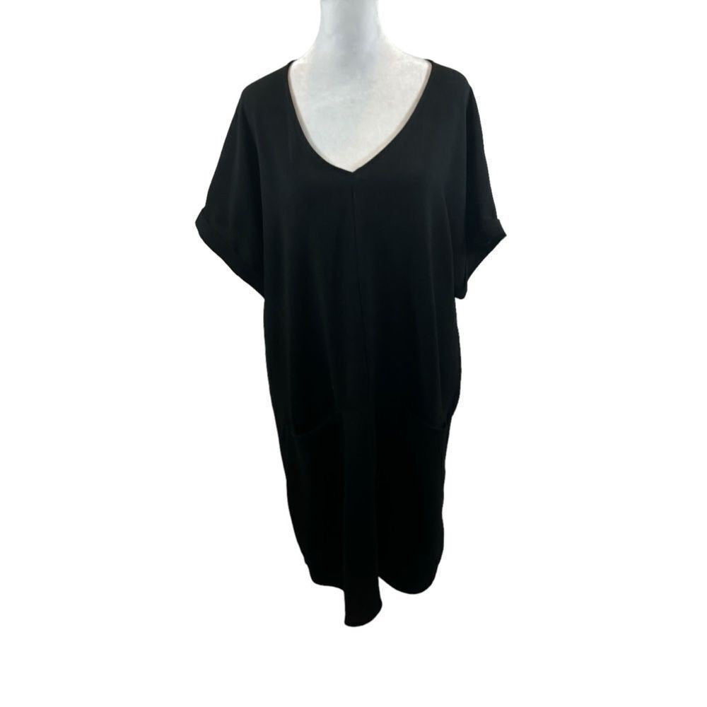 Ladies Lush Brand Black Short Sleeve Shift Style Dress Size XL‎